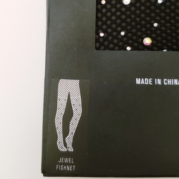 Out From Under Womens Bejeweled Black Fishnets NWT Size Small - Picture 2 of 4